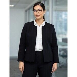 Kasper Women's Black Open-Front Blazer Jacket size16 career